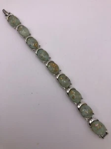 1940s Vtg Thermoset Bracelet Confetti Cabochons 7 1/2" - Picture 1 of 6