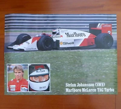 STEFAN JOHANSSON Marlboro Mclaren TAG Turbo original poster 80´s  - Image 1 of 2