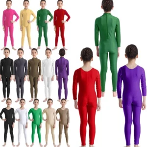Girls Kids Ballet Jumpsuit One Piece Leotard Gymnastics Sports Dancing Rompers - Picture 1 of 136