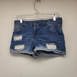 CAT & JACK GIRL'S SHORTS BLUE SIZE Xl 14-16 YOUTH DENIM SUPER STRETCH HOT PANTS - Picture 1 of 19