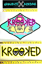 Lot of 3 Krooked Skateboards Mark Gonzales Art Cartoon Sticker 6.5" Vintage