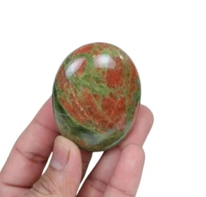 Unakite Palm Stone - Unakite Crystal Palm Stone - Polished Pebble Stone - Picture 1 of 5