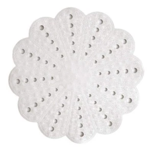 White Rubber Non Slip Round Patterned Shower Mat 54cm diameter Petal - Picture 1 of 4