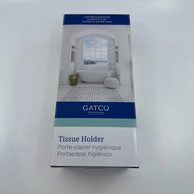 Soporte de papel higiénico Gatco 4633 Glam montado en la pared Euro - Níquel Foto 1 de 4