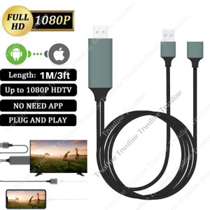 Phone to TV HDTV Adapter 1080P USB HDMI Mirroring Cable For iPhone iPad Android