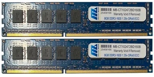 16GB kit (2x8GB) CT102472BD160B Crucial Equivalent) DDR3-1600 PC3L 2Rx8 ECC  - Picture 1 of 2