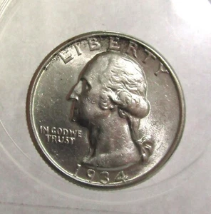 1934 D Washington Quarter AU Details - Picture 1 of 5
