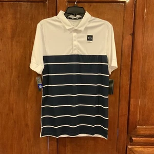 Nike Mens Dri Fit Penn State PSU Nittany Lions Polo White Blue Stripes Small - Picture 1 of 5