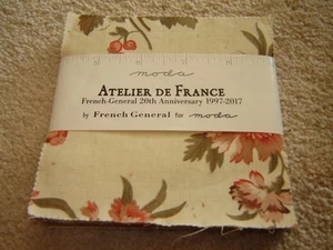MODA 5" charm pack ATELIER DE FRANCE french general 20th anniversary 1997-2017 - Picture 1 of 3