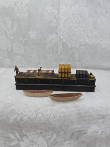 Vintage Ho Scale Modell Holzkahn & Boote Hafen  - Bild 1 von 7