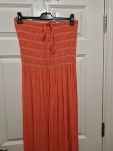 Ladies Strapless Wide Leg Jumpsuit Coral Colour Size 16/18 Summer Holidays - Picture 1 of 7