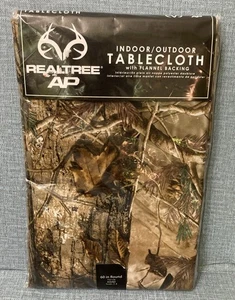 Realtree Tablecloth Flannel Backed Camo Camouflage Print : 60" Round : Reusable - Picture 1 of 2
