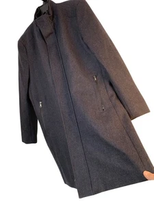 Mens INC International Concepts Wool Over Coat Charcoal Size L RBB10719 EUC - Picture 1 of 14