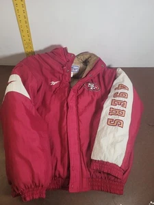 Vtg 90s Reebok Pro Line San Francisco 49ERS Windbreaker Jacket Mens L Full Zip - Picture 1 of 19