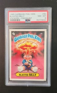 GPK, 1985, 1st Series, #8b Blasted BILLY - CHECKLIST - Matte - OS1, PSA 8, NM-MT - Picture 1 of 3