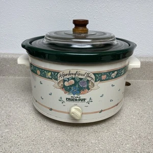 Rival Crock Pot Slow Cooker Glass Lid Model 3355 "A Garden Of Good Things" - Picture 1 of 17