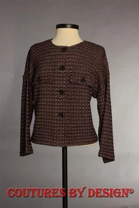 St John Knits Couture Tweed Dolman Sleeve Jacket Garnet Multi Size 16 NWT $1295 - Picture 1 of 2
