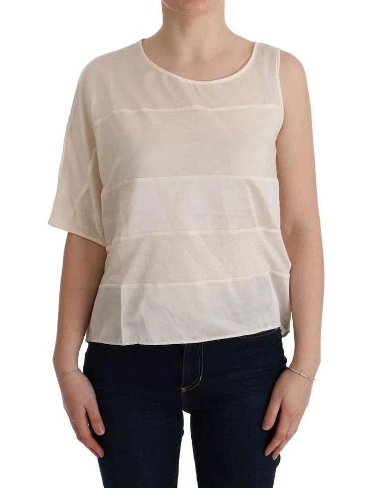 Blusa C’N’C DISTUME NATIONAL Mujer Marfil Modal Asimétrica Sin Mangas Top 2XS Foto 1 de 4
