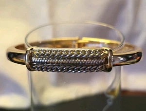 Gold und Silber Armreif Armband Damen 6,5 Zoll - Bild 1 von 4