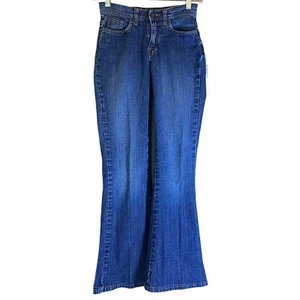 Vintage Limited Too Girls Jeans Size 12 Slim Super Low Flare Medium Wash Pants - Picture 1 of 9