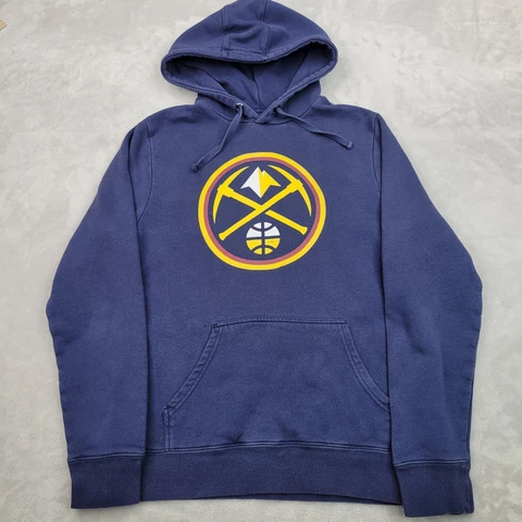 Denver Nuggets Hoodie Men Medium Blue Team Sweatshirt Sweater Nikola Jokic Adult Cover