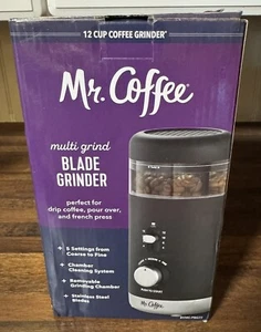 Black Mr. Coffee Multi-Grind 12 Cup Automatic Coffee Grinder NIB - Picture 1 of 5