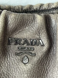 Bolso de Mano PRADA Vitello Daino Un Hombro Grande Hobo Beige Dos Tonos Color USADO - Imagen 1 de 17