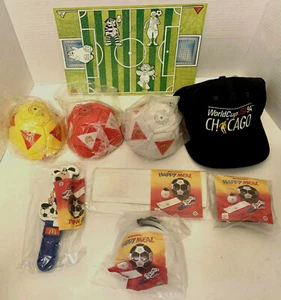 WorldCupUSA94 4 Euro McDonalds Happy Meal Spielzeug +3 Euro Fußbälle +Mütze+  - Bild 1 von 12