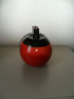 Vase Keramik Kugelform Rot / Braun