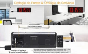 XREXS Orologio Da Parete LED Con Telecomando, 16,5'' Con Luminosità Regolabile - Foto 1 di 7