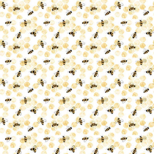Ivory Bees 44" fabric by Blank Quilting, B2849-41, Royal Jelly, cotton - Image 1 of 1