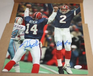 BUFFALO BILLS FRANK REICH STEVE CHRISTIE DUAL SIGNED 11X14 AUTOGRAPHED PHOTO JSA - Picture 1 of 1