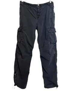 True Religion Cargo Pants Cotton Overdyed Navy Blue Bungee Drawstrings Men's 32 - Picture 1 of 14