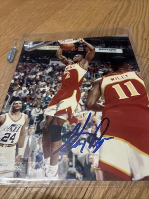 Foto autografiada de Stacey Augmon 8x10 certificado de autenticidad Atlanta Hawks Foto 1 de 4