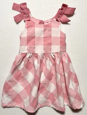 Lucky Penny ребенка ясельного возраста девочки имбирь бак платье розовый клетку бант акценты размер 2T - Изображение 1 из 4
