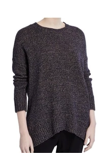 Maglione donna Eileen Fisher grande XL blu tortora misto lana cotone girocollo tunica - Foto 1 di 8