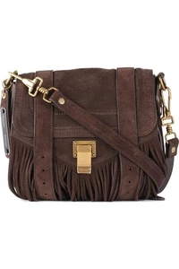 BORSA A TRACOLLA PROENZA SCHOULER MARRONE PS1 PICCOLA IN CAMOSCIO - Foto 1 di 12
