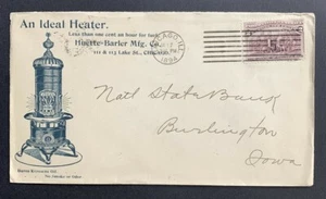 Illinois: Chicago 1894 #231 Huette-Barler Mfg Co Ideal Heater Advertising Cover - Picture 1 of 2