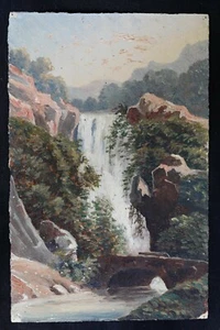 Léon de Grand Boulogne (1827-1904) Cascade Bourgogne Garchizy Nièvre Nevers - Imagen 1 de 5