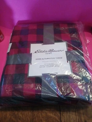 Nueva manta Eddie Bauer Mountain a cuadros franela roja 50" x 60"  Foto 1 de 2