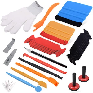Vinyl Wrap Window Tint Film Tools Kit Car Wrapping Squeegee Felt Cutter 2 Magnet - Picture 1 of 10