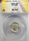 See VIDEO!!! 1946 Silver Roosevelt ERROR DDO-025  ANACS AU53 - 78 Year Old Coin