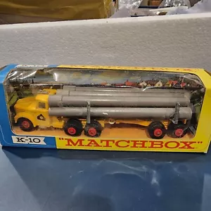 Matchbox Lesney K-10 KING SIZE PIPE TRUCK / BOXED  Vintage Diecast England  - Picture 1 of 8