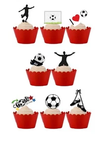 22 STAND UP Football Sport Edible Wafer Paper Cupcake Cake Toppers Decorations - Picture 1 of 2