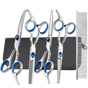 Professional 6 in 1 Dog Grooming Scissors Kit, 4CR Stainless Steel Sharp & Study - Picture 1 of 8