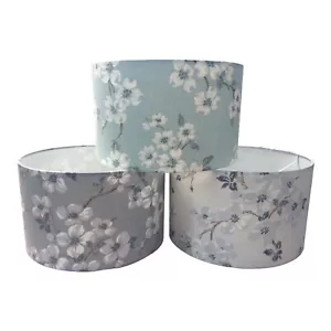 Lámpara de tela Laura Ashley Lona pato pizarra huevo gris plateado - Imagen 1 de 7