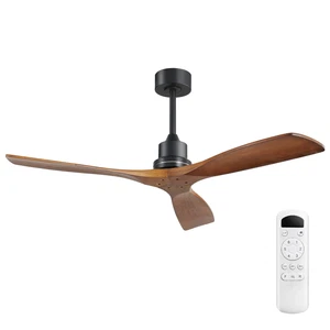 No Light 52in Modern Solid Wood Ceiling Fan Remote 6 Speeds/Reversible Quiet DC - Picture 1 of 21