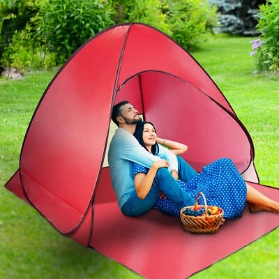 Pop Up Beach Tent Waterproof for 2-3 Person Camping Canopy Anti-UV Sun Shelter - Image 1 of 4