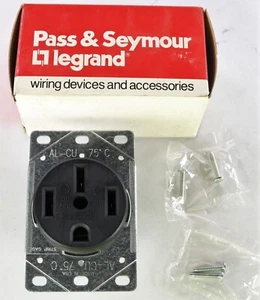 New 3894 Pass & Seymour Receptacle 50A 125/250V Flush Mount 3P 4W - Picture 1 of 5