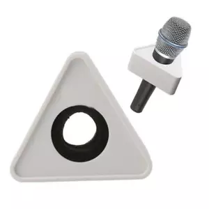 Black Hole Triangular Mic Microphone TV Interview Logo Flag Station DIY - Picture 1 of 13